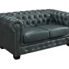 Chesterfield 2-Zitsbank Brenton 100% Buffelleer - Spaans Groen-LINEA SOFA Sale