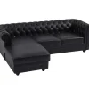 Chesterfield-Hoekbank Met Hoek Links Van Zwart Leer Toledo-Vente-unique Online
