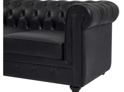 Chesterfield-Hoekbank Met Hoek Links Van Zwart Leer Toledo-Vente-unique Online