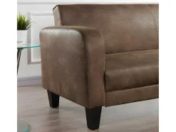 Club Bedbank Inicio Van Microvezel Met Lived-In Leereffect-Vente-unique New