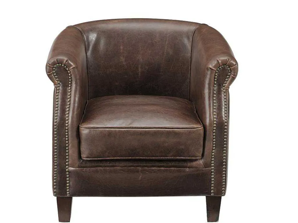 Clubfauteuil Van Leer Met Lived-In Uiterlijk Enguerrand-Vente-unique Online