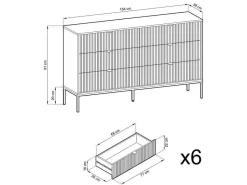 Commode Met 6 Lades - Grijs - Liouba - Van-PASCAL MORABITO Outlet