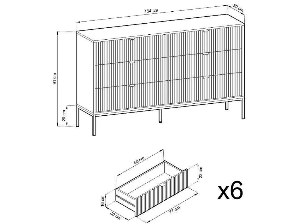 Commode Met 6 Lades - Zwart - Liouba - Van-PASCAL MORABITO Outlet