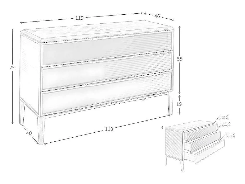 Commode Van Pvc Donkergroen En Walnoot 7150-Angel Cerda