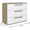 Commodes 3 Lades - Kleur: Naturel En Wit - Najeli-Vente-unique Clearance