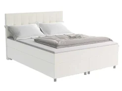 Complete Boxspringset Met Hoofdbord + Bedbodems + Matras + Dekmatras Siero Van Ysmee - 180 X 200 Cm - Stof - Ivoor-Ysmée Sale