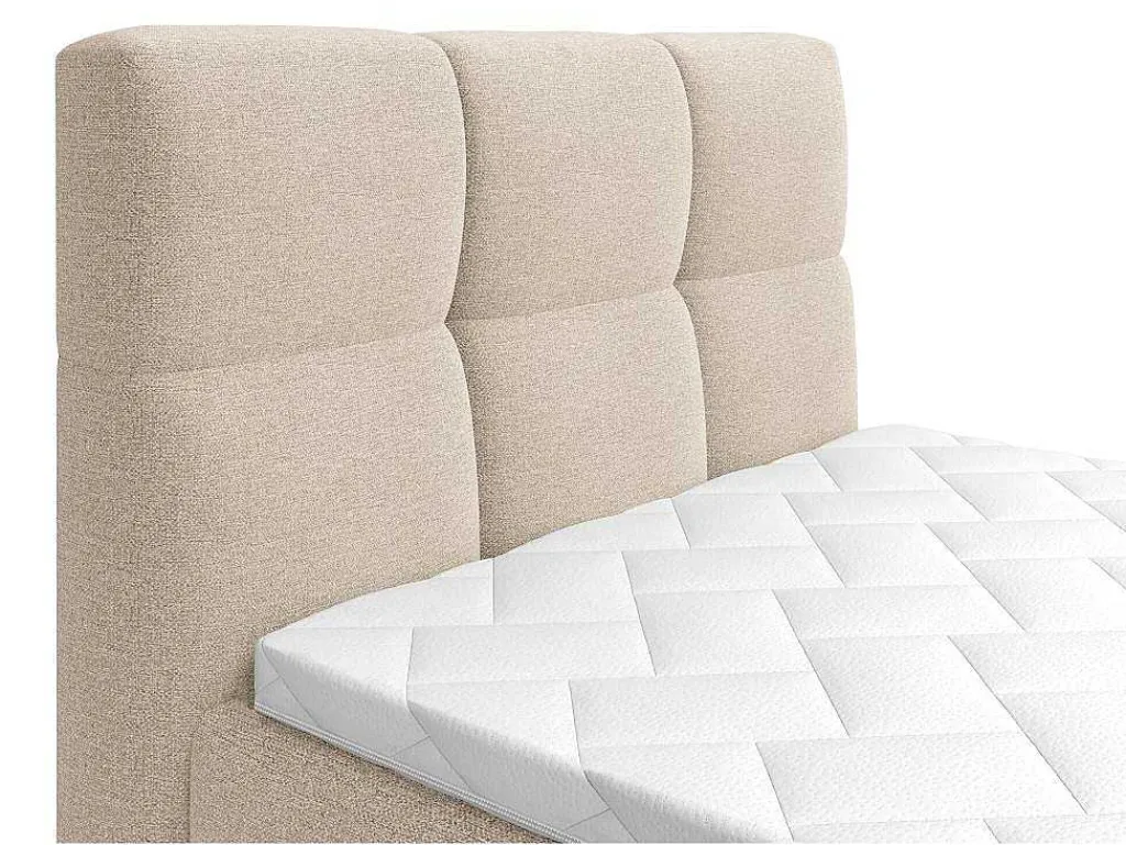 Complete Boxspringset Met Gestoffeerd Hoofdbord Elektrisch Verstelbare Relaxbedbodems Met Matras Met Topmatras 100 X 200 Cm Stoffen Bekleding Beige Lodi Van-Palacio Sale