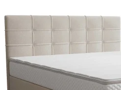 Complete Set Met Boxspring En Gecapitonneerd Hoofdbord + Bedbodem + Matras + Topmatras - 160 X 200 Cm - Stof - Beige - Inao Van Ysmee-Ysmée