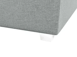 Complete Set Met Boxspring En Hoofdbord + Bedbodem + Matras + Topmatras - 180 X 200 Cm - Stof - Lichtgrijs - Onan Van Ysmee-Ysmée Outlet