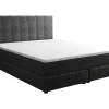 Complete Set Met Boxspring En Hoofdbord + Bedbodem + Matras + Topmatras - 180 X 200 Cm - Fluweel - Donkergrijs - Hida Van Ysmee-Ysmée Outlet