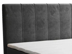 Complete Set Met Boxspring En Hoofdbord + Bedbodem + Matras + Topmatras - 180 X 200 Cm - Fluweel - Donkergrijs - Hida Van Ysmee-Ysmée Outlet