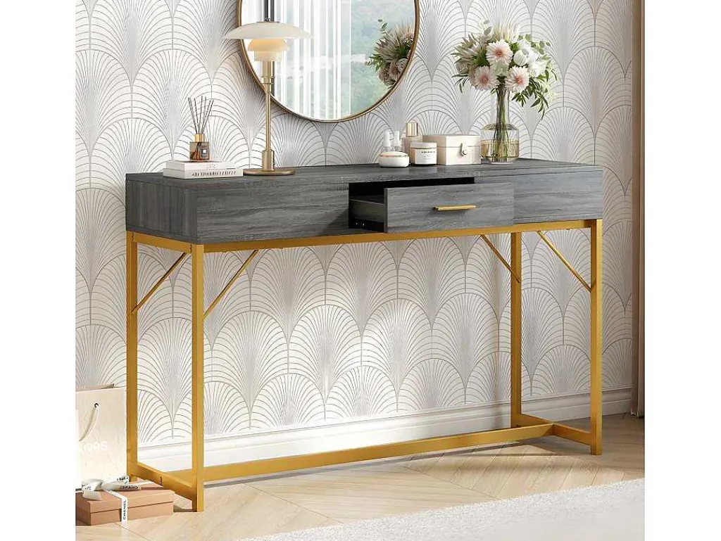 Console Met 1 Lade - Moderne Stijl - Grijs-ModernLuxe Hot