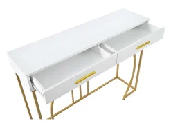 Console Met 2 Lades - Moderne Stijl - Wit & Goud-ModernLuxe Sale