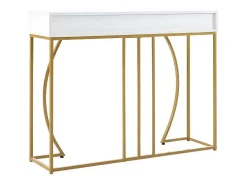 Console Met 2 Lades - Moderne Stijl - Wit & Goud-ModernLuxe Sale