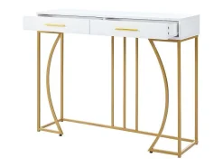 Console Met 2 Lades - Moderne Stijl - Wit & Goud-ModernLuxe Sale