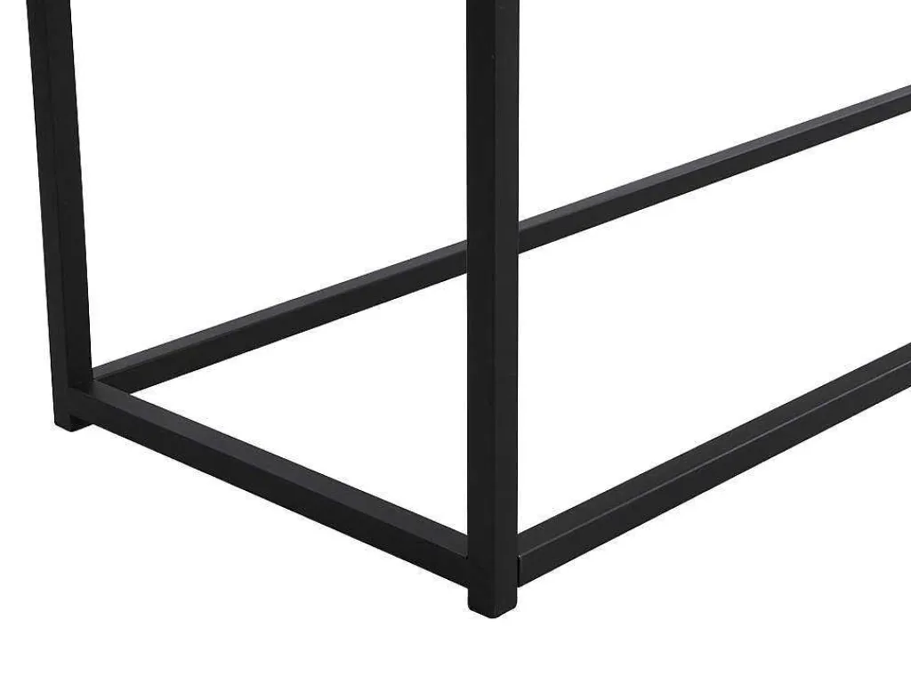 Consoletafel Met 2 Lades Van Mdf, Gehard Glas En Metaal - Licht Naturel - Camata-Vente-unique Sale
