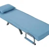 Converteerbare Stoffen Fauteuil - 6-Voudig Verstelbare Rugleuning - Blauw-Vente-unique Best