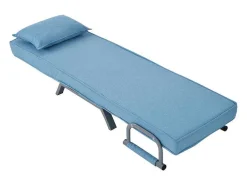 Converteerbare Stoffen Fauteuil - 6-Voudig Verstelbare Rugleuning - Blauw-Vente-unique Best