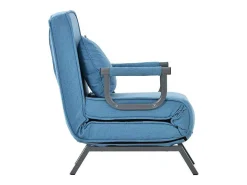 Converteerbare Stoffen Fauteuil - 6-Voudig Verstelbare Rugleuning - Blauw-Vente-unique Best