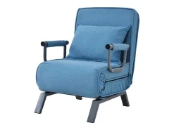 Converteerbare Stoffen Fauteuil - 6-Voudig Verstelbare Rugleuning - Blauw-Vente-unique Best