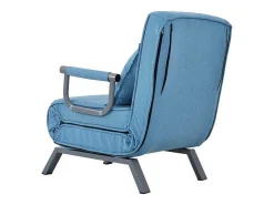 Converteerbare Stoffen Fauteuil - 6-Voudig Verstelbare Rugleuning - Blauw-Vente-unique Best