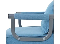 Converteerbare Stoffen Fauteuil - 6-Voudig Verstelbare Rugleuning - Blauw-Vente-unique Best