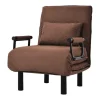 Converteerbare Stoffen Fauteuil - 6-Voudig Verstelbare Rugleuning - Bruin-Vente-unique Discount