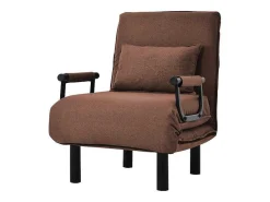 Converteerbare Stoffen Fauteuil - 6-Voudig Verstelbare Rugleuning - Bruin-Vente-unique Discount