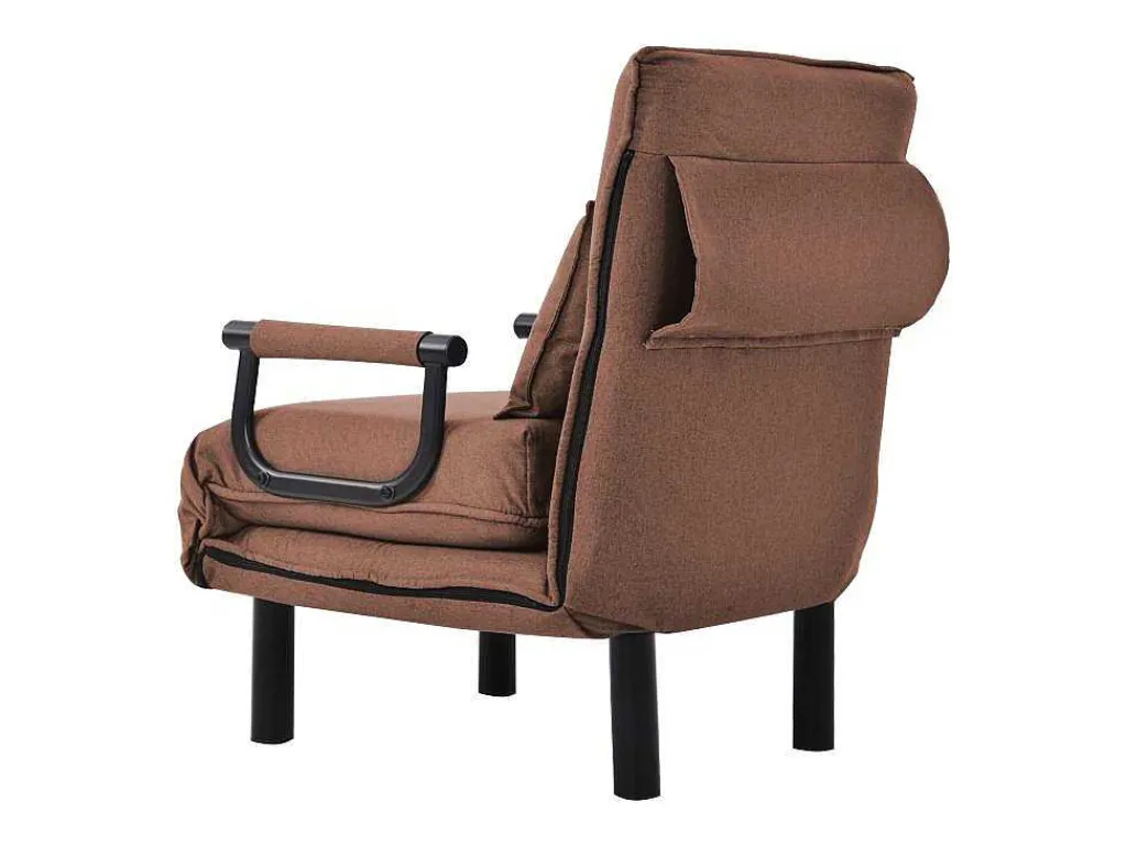 Converteerbare Stoffen Fauteuil - 6-Voudig Verstelbare Rugleuning - Bruin-Vente-unique Discount
