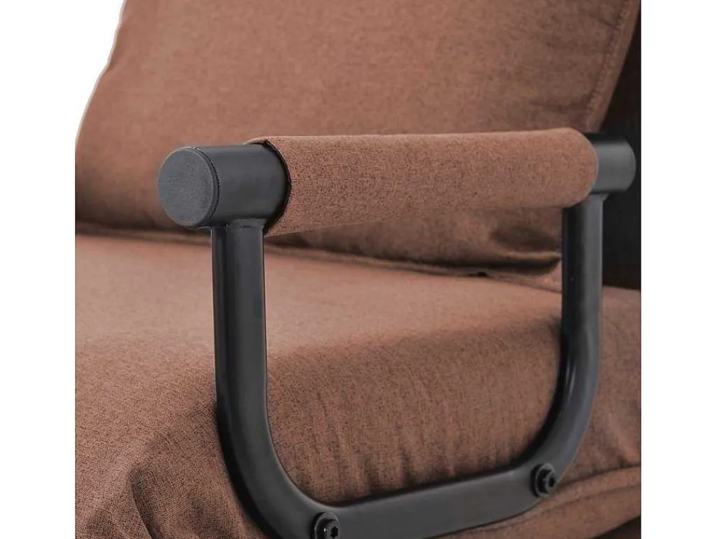 Converteerbare Stoffen Fauteuil - 6-Voudig Verstelbare Rugleuning - Bruin-Vente-unique Discount