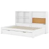Dagbed Met Onderschuifbed - 90X200Cm - Met Tekentafel En Opbergvakken - Wit-ModernLuxe Sale