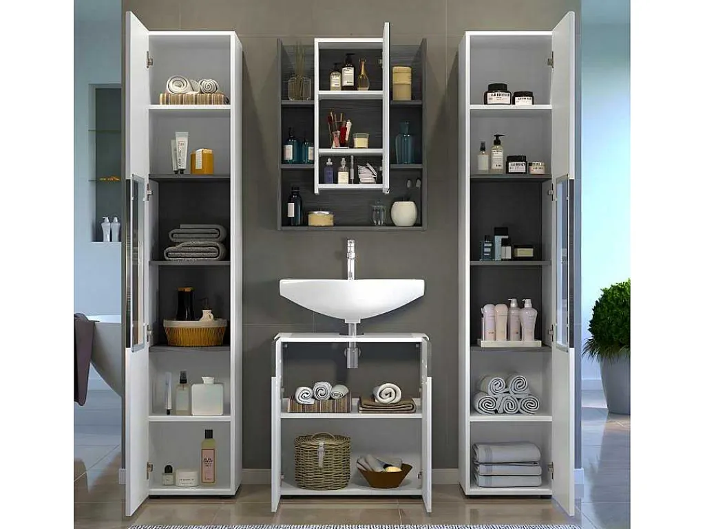 Daily Spiegelkast 1 Deur, 5 Planken, Wit.-Vente-unique Discount