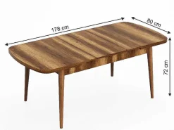 Dalila Tafel, Walnoot, 178X80X72 Cm,-EPIKASA Clearance