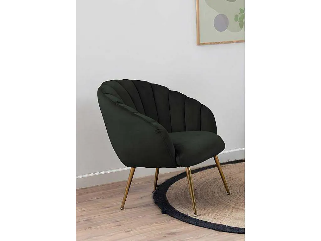 Dano Fauteuil Lounge Fauteuil Groen, Messing.-Vente-unique Discount