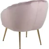 Dany Fauteuil Loungestoel Oudroze, Messingkleurig.-Vente-unique