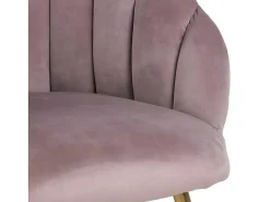 Dany Fauteuil Loungestoel Oudroze, Messingkleurig.-Vente-unique