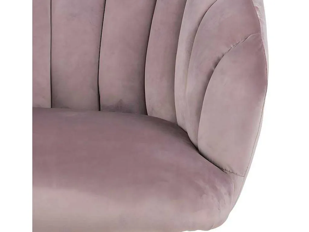 Dany Fauteuil Loungestoel Oudroze, Messingkleurig.-Vente-unique