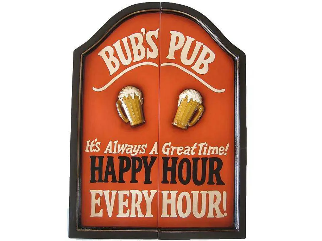 Dartboard En Decorative Plaat Happy Hour-Vente-unique Sale