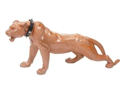 Decoratief Beeldje Panter Met Halsband, Antiek Hoogglans Met Kraag-Vente-unique Hot