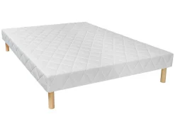 Decoratief Gewatteerde Bedbodem Met 14 Multiplex-Latten Panacea Van Dreamea - Wit - 160X200 Cm-Ysmée Hot