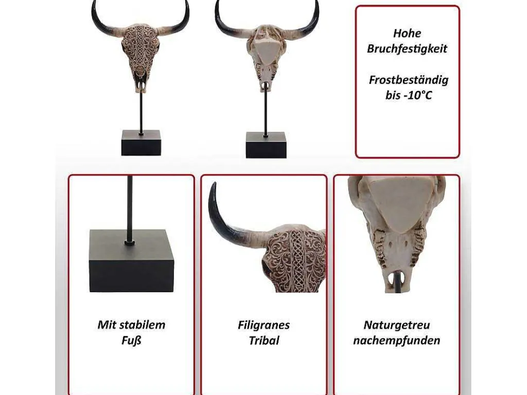 Decoratief Staand Figuur Koeienschedel Mcw-D30-Vente-unique