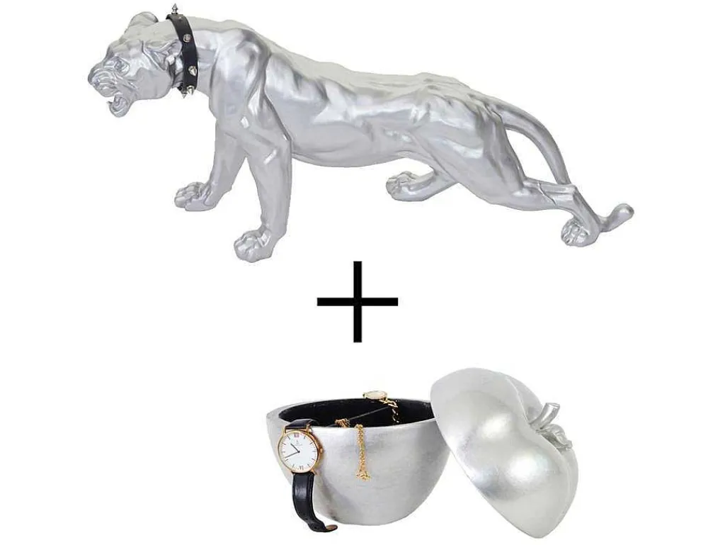 Decoratiefiguur Luipaard Appel (Set Van 2)-Vente-unique New