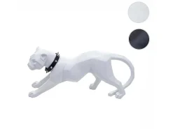 Decoratiefiguurtje Luipaard Mcw-D36 Met Kraag, Wit Mat Met Kraag-Vente-unique Outlet