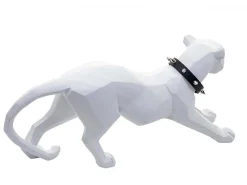 Decoratiefiguurtje Luipaard Mcw-D36 Met Kraag, Wit Mat Met Kraag-Vente-unique Outlet
