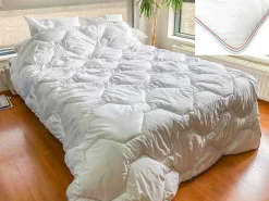 Dekbedovertrek Van Perkaal Katoen - 91 Draden/Cm - 240 X 260 Cm - 400 G/M - Wit - Auxence-Palacio Sale