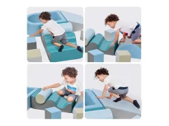 9-Delige Bouwstenen Voor Hardlopen En Klimmen. Bouwstenen Voor Kinderen. Trappen, Glijbaan En Ballenbad Voor Kleuters En Baby'S, Zachte, Kleurrijke Bouwstenen. Zonder Bal.-Vente-unique Clearance