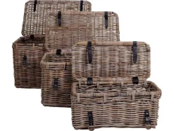 Demsy Opbergdozen 3 Stk. In Kubu Grijs Met Leren Hengsels.-Vente-unique Sale