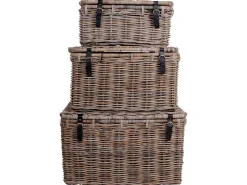 Demsy Opbergdozen 3 Stk. In Kubu Grijs Met Leren Hengsels.-Vente-unique Sale