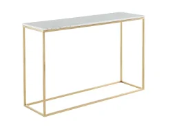 Design Sidetable Aretha - Marmer En Metaal - Wit En Goudkleurig - Van-PASCAL MORABITO Outlet