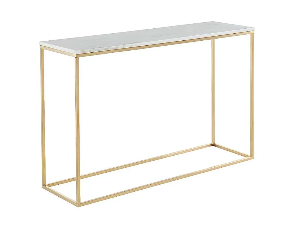 Design Sidetable Aretha - Marmer En Metaal - Wit En Goudkleurig - Van-PASCAL MORABITO Outlet